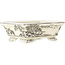 Rectangular white and black bonsai pot by Kutani - 95 x 78 x 35 mm
