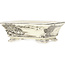 Rectangular white and black bonsai pot by Kutani - 95 x 78 x 35 mm
