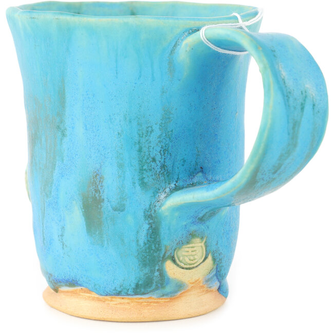 Tazza da tè rotonda blu e rossa di Masashi Furumoto - 130 x 85 x 100 mm