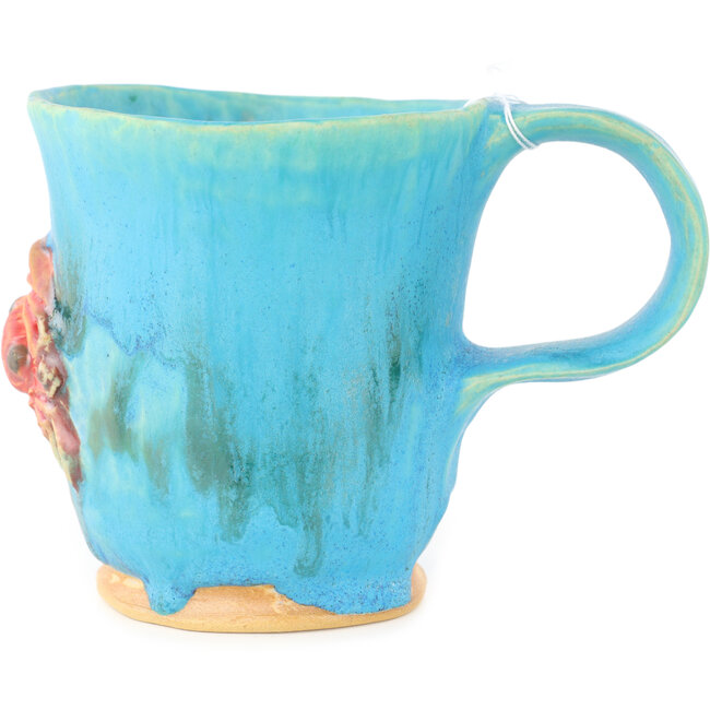 Tazza da tè rotonda blu e rossa di Masashi Furumoto - 135 x 92 x 95 mm