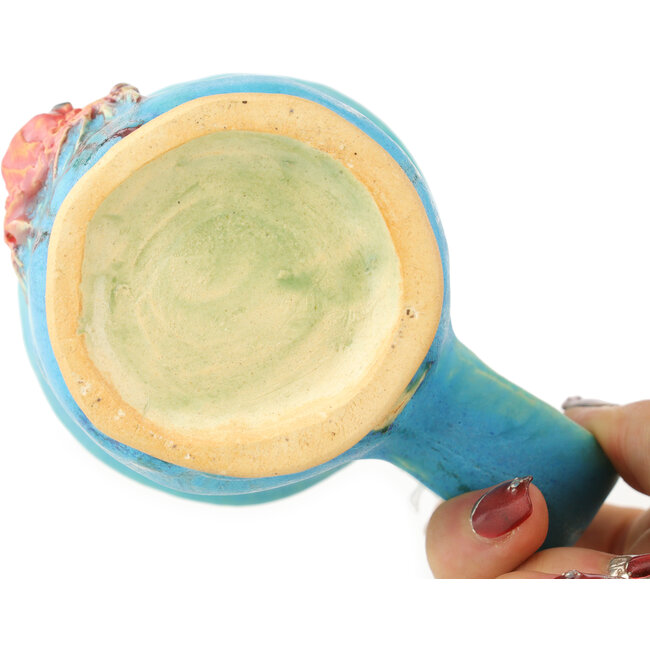 Taza de té redonda azul y roja de Masashi Furumoto - 135 x 92 x 95 mm