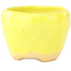 Pot à bonsaï rond jaune et vert de Masashi Furumoto - 95 x 95 x 67 mm