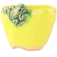 Pot à bonsaï rond jaune et vert de Masashi Furumoto - 85 x 85 x 63 mm