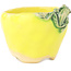 Vaso bonsai rotondo giallo e verde di Masashi Furumoto - 85 x 85 x 63 mm