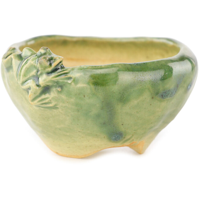 Runder grüner Bonsaitopf von Masashi Furumoto – 68 x 68 x 35 mm