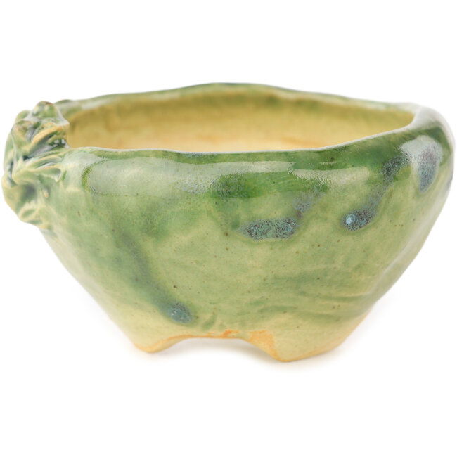 Pot à bonsaï rond vert par Masashi Furumoto - 68 x 68 x 35 mm