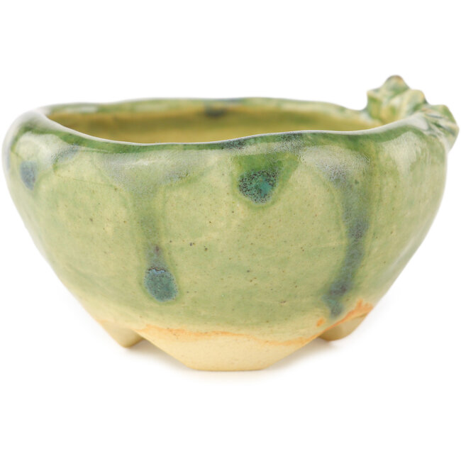 Pot à bonsaï rond vert par Masashi Furumoto - 68 x 68 x 35 mm