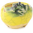 Pot à bonsaï rond jaune et vert de Masashi Furumoto - 30 x 30 x 20 mm