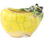 Pot à bonsaï rond jaune et vert de Masashi Furumoto - 30 x 30 x 20 mm
