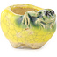 Pot à bonsaï rond jaune et vert de Masashi Furumoto - 30 x 30 x 20 mm