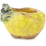 Pot à bonsaï rond jaune et vert de Masashi Furumoto - 30 x 30 x 20 mm