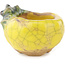 Pot à bonsaï rond jaune et vert de Masashi Furumoto - 30 x 30 x 20 mm