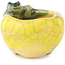 Pot à bonsaï rond jaune et vert de Masashi Furumoto - 26 x 26 x 17 mm