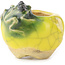 Pot à bonsaï rond jaune et vert de Masashi Furumoto - 26 x 26 x 17 mm