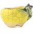 Pot à bonsaï rond jaune et vert de Masashi Furumoto - 26 x 26 x 17 mm