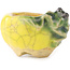 Pot à bonsaï rond jaune et vert de Masashi Furumoto - 26 x 26 x 17 mm