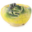 Pot à bonsaï rond jaune et vert de Masashi Furumoto - 26 x 26 x 17 mm