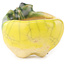 Pot à bonsaï rond jaune et vert de Masashi Furumoto - 26 x 26 x 17 mm