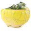 Pot à bonsaï rond jaune et vert de Masashi Furumoto - 26 x 26 x 17 mm