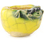 Pot à bonsaï rond jaune et vert de Masashi Furumoto - 26 x 26 x 17 mm