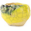 Pot à bonsaï rond jaune et vert de Masashi Furumoto - 26 x 26 x 17 mm
