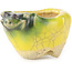 Pot à bonsaï rond jaune et vert de Masashi Furumoto - 26 x 26 x 17 mm