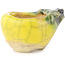 Pot à bonsaï rond jaune et vert de Masashi Furumoto - 26 x 26 x 17 mm