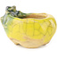 Pot à bonsaï rond jaune et vert de Masashi Furumoto - 26 x 26 x 17 mm