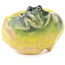 Pot à bonsaï rond jaune et vert de Masashi Furumoto - 26 x 26 x 17 mm