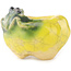 Pot à bonsaï rond jaune et vert de Masashi Furumoto - 26 x 26 x 17 mm