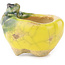 Pot à bonsaï rond jaune et vert de Masashi Furumoto - 24 x 24 x 18 mm
