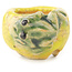 Pot à bonsaï rond jaune et vert de Masashi Furumoto - 24 x 24 x 18 mm