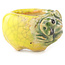 Pot à bonsaï rond jaune et vert de Masashi Furumoto - 24 x 24 x 18 mm