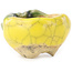Vaso bonsai rotondo giallo e verde di Masashi Furumoto - 24 x 24 x 18 mm