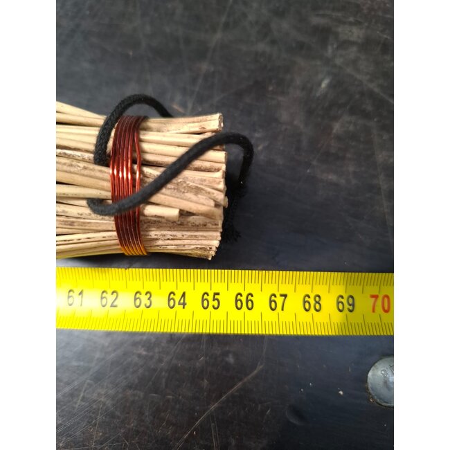 Traditional Japanese bamboo hand broom for precision bonsai and garden maintenance