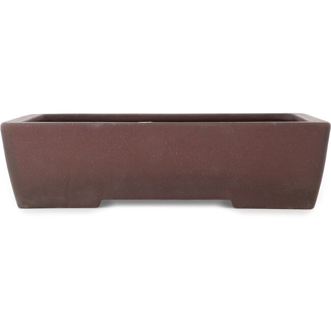 Rectangular unglazed bonsai pot by Yamaaki - 373 x 270 x 98 mm