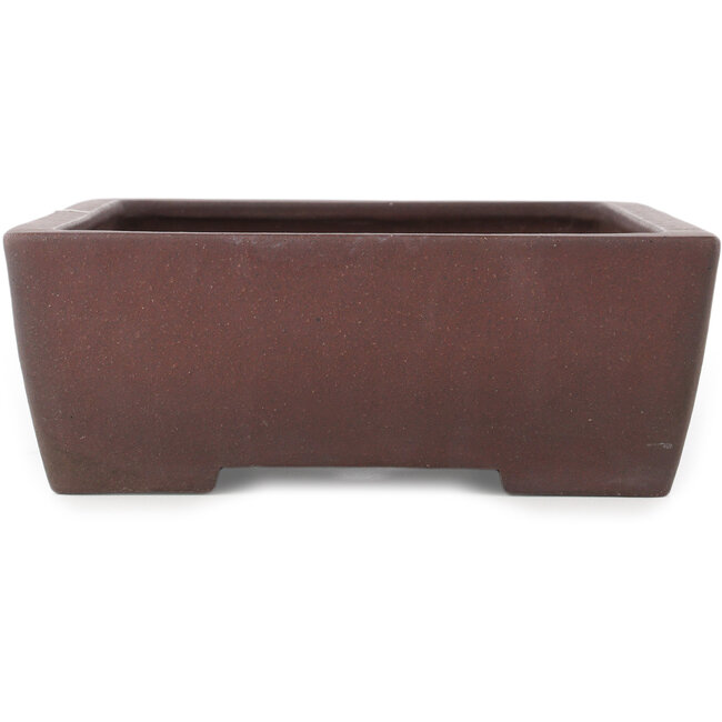 Rectangular unglazed bonsai pot by Yamaaki - 373 x 270 x 98 mm
