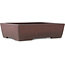 Rectangular unglazed bonsai pot by Yamaaki - 373 x 270 x 98 mm
