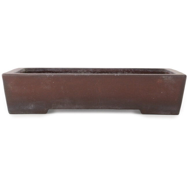 Rectangular unglazed bonsai pot by Yamaaki - 378 x 260 x 80 mm