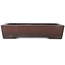 Rectangular unglazed bonsai pot by Yamaaki - 378 x 260 x 80 mm