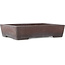 Rectangular unglazed bonsai pot by Yamaaki - 378 x 260 x 80 mm