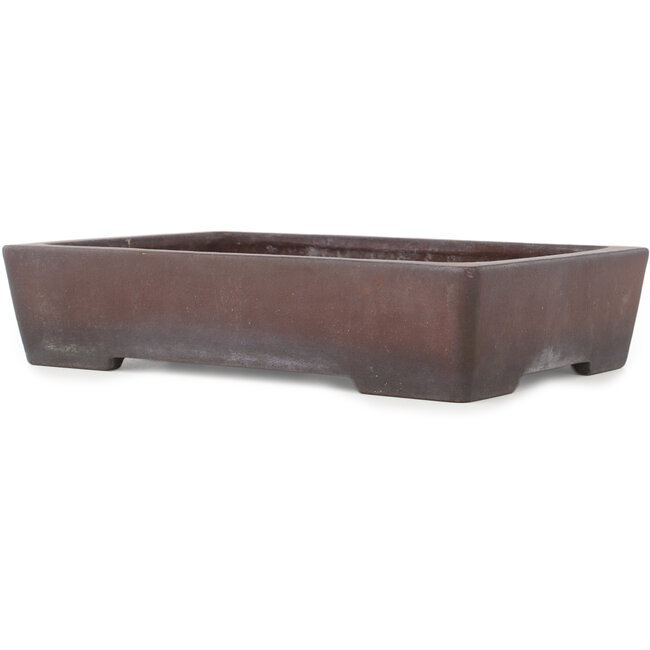Rectangular unglazed bonsai pot by Yamaaki - 378 x 260 x 80 mm