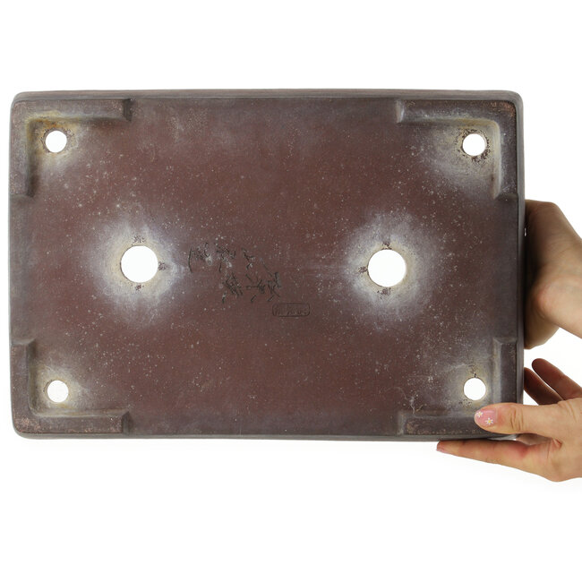 Maceta rectangular sin esmaltar para bonsái de Yamaaki - 378 x 260 x 80 mm