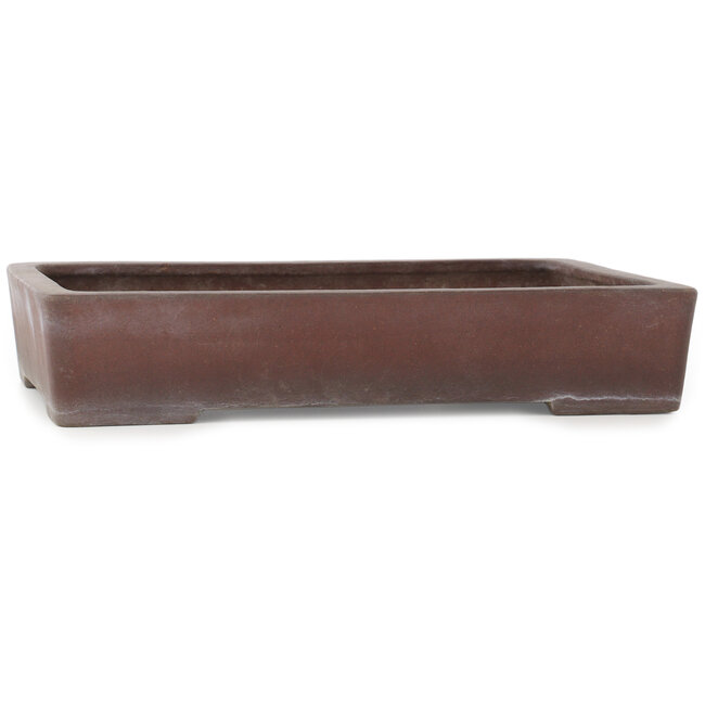 Rechthoekige ongeglazuurde bonsaipot van Yamaaki - 355 x 243 x 65 mm