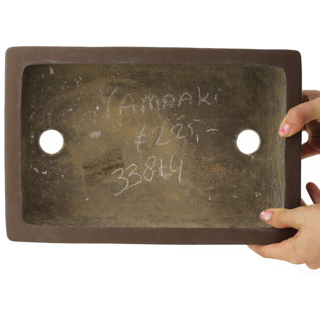 Pot à bonsaï rectangulaire non émaillé de Yamaaki - 317 x 210 x 98 mm