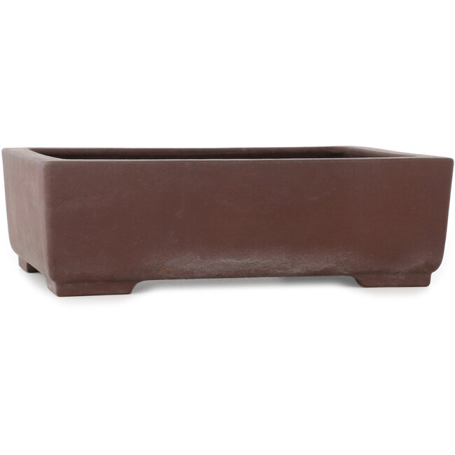 Rectangular unglazed bonsai pot by Yamaaki - 327 x 236 x 100 mm