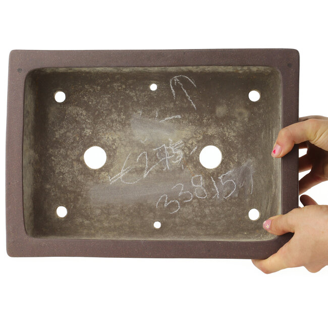 Rectangular unglazed bonsai pot by Yamaaki - 322 x 230 x 95 mm