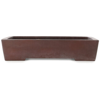  Yamaaki Maceta para bonsái rectangular sin esmaltar de 375 mm de Yamaaki, Tokoname, Japón