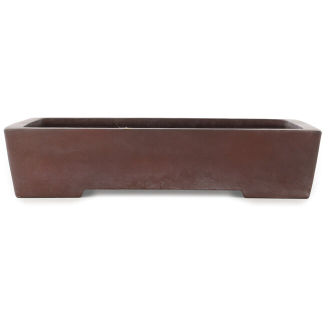 Rectangular unglazed bonsai pot by Yamaaki - 375 x 260 x 80 mm