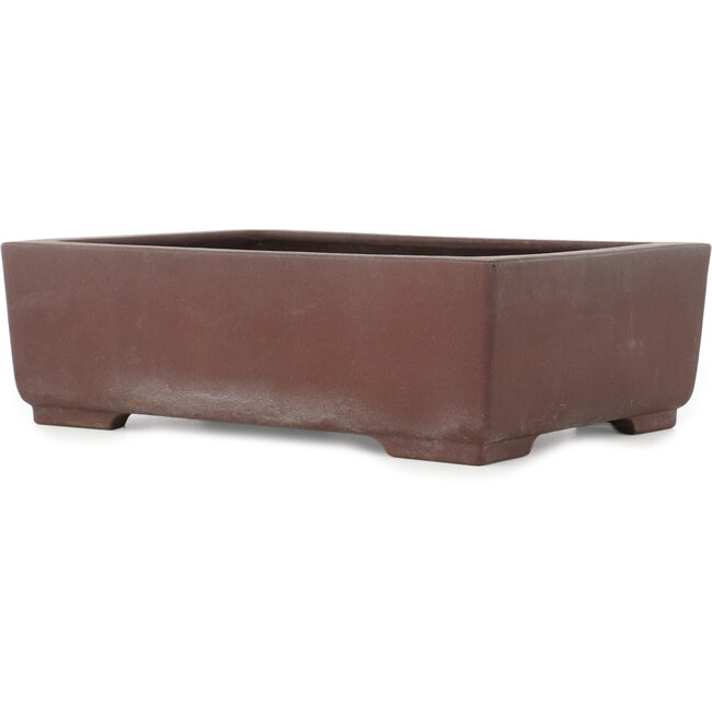 Rectangular unglazed bonsai pot by Yamaaki - 327 x 236 x 100 mm